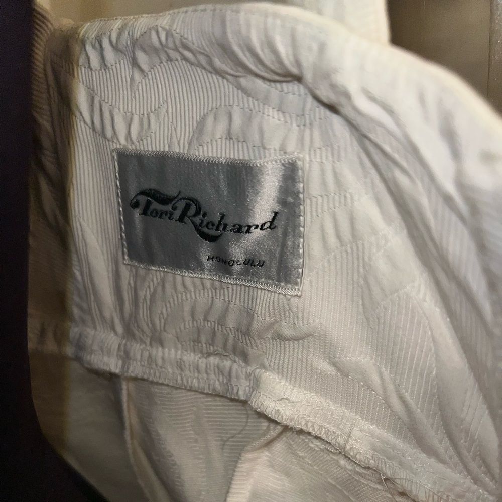 Tori Richard long to the ground white dress with belt/choker womens size 6 - Picture 5 of 6